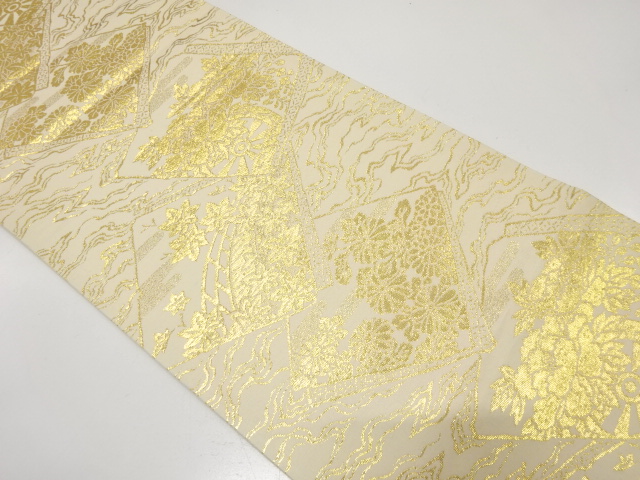 JAPANESE FUKURO OBI / WOVEN MAPLE LEAVES
